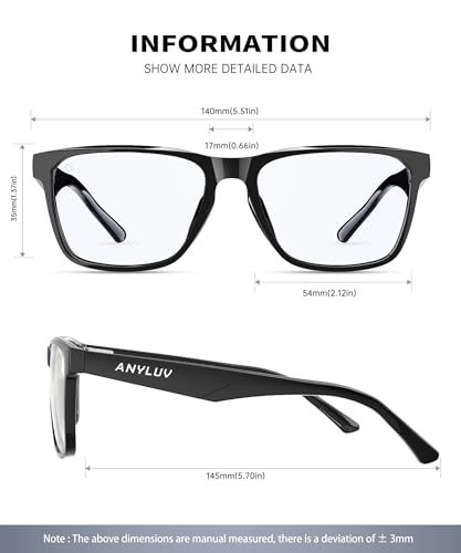 Image of ANYLUV Blue Light Glasses for Women & Men, Stylish Blue Light Blocking Glasses, Eyes Protection & Anti Eyestrain Eyewear
