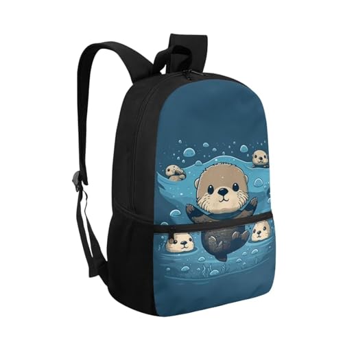 Girls Backpack Otter Baby Kids School Bags for Elementary Child Cute Book Bag for 1St 2Nd 3Rd Boys Bookbag with External Zipper Children Daypack,Easy to Carry2