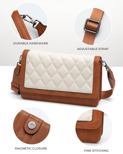 Image of Alldaily Quilted Small Crossbody Bag for Women, Wallet Purse with Card Slots & Phone Holder