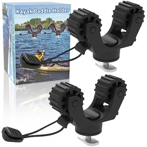 Huntury Kayak Paddle Holder, Kayak Fishing Net Holder, Kayak Fishing Poles Holder, Kayak Track Mount Accessories for Fishing Kayak, Canoe, Paddle Board Cover