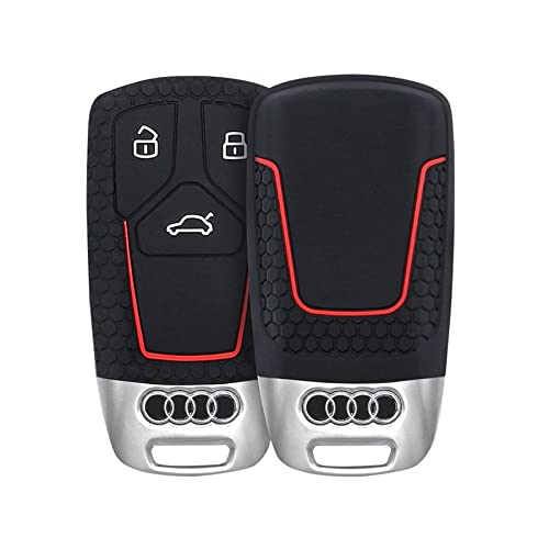 CARMATESilicone Car Key Cover KC-47 Fit for (Audi- A8, QT, RS, TT)-Black