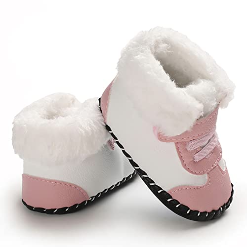 Dinosaur Booties for Boys Baby Girls and Boys Warm Shoes Soft Comfortable Infant Toddler Shoes Snow Shoes (Pink, 0-6 Months)4