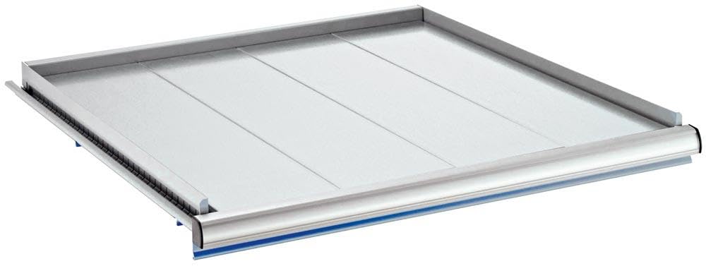 Pull-out shelf, usable dimensions W x D x H 918 x 612 x 75 mm, load capacity 200 kg, RAL 5012.