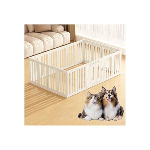 HUFIREHU ペットフェンス ペットフェンス ドア付 ペットサークル 室内 屋外 柵 自立 ケージ 小型犬 ジョイント式 ペットゲージ ベーシック ペットサークル 犬 サークル 折りたたみ 犬 室内 犬 サークル ペットフェンス ドア付きの小動物フ ェ