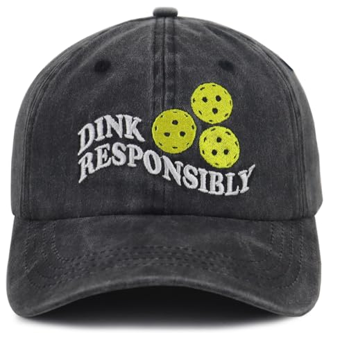 Pickleball Gifts for Women Men Pickleball Accessories Baseball Cap Christmas Fathers Mothers Day Retirement Birthday Hats for Mom Dad Wife Husband Black