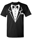 Tuxedo Shirt for Men Funny Tux, Party Humor Joke Tee T-Shirt for Men Women Black X-Large