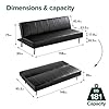 Zinus Quinn Divano letto Clic Clac - Divano letto pieghevole 2 in 1 - Adatto a camere per ospiti e piccoli spazi - PVC nero #1