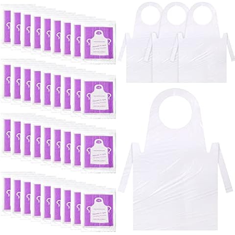 Tarpop 200 Pack Clear Disposable Aprons Cover