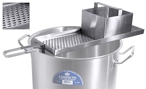 Spätzle-/Knöpflehobel, groß aus Edelstahl 18/10, mit halber/voller 7 mm Lochung, mit Topfhalterung, schwere Qualität/für kurze Knöpfle oder lange Spätzle | ERK (Für kurze Knöpfle)