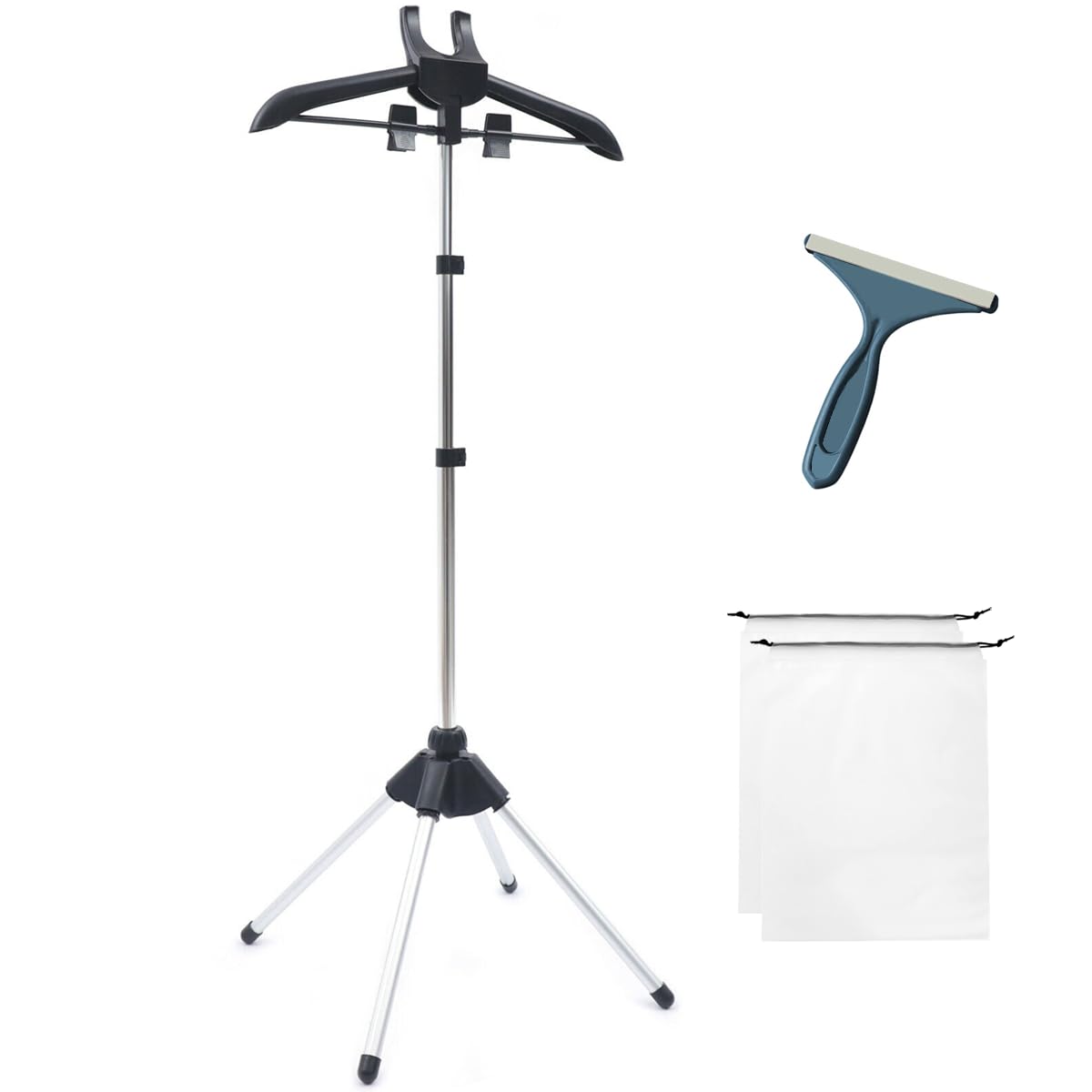 GIPOBUY - Soporte para plancha de vapor portátil, percha de viaje, vaporizador de mano, para casa rodante, hogar, hotel, color negro