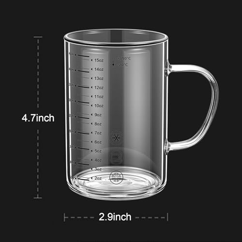Vaso medidor de vidrio borosilicato 450 ml con asa miniatura 6
