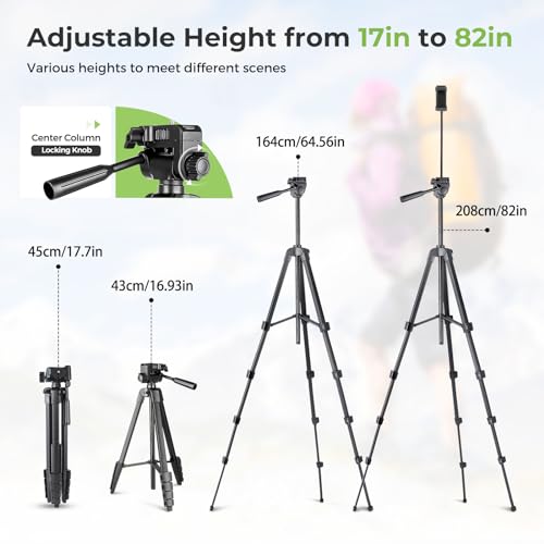 Aureday XX-FR640BK Phone Tripod, 82 Inch Tripod For Iphone With Flexible Gooseneck, Wireless Remote And Phone Holder, Extendable Cell Phone&Camera Tripod Stand thumb #1