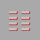 wheels bbs Hohe Strapazierfähigkeit Ecoshirt CI-0TY2-ORGQ Aufkleber BBS Wheels Felge Am6 Stickers Aufkleber Decals Autocollants Adesivi, Weiß-Rot