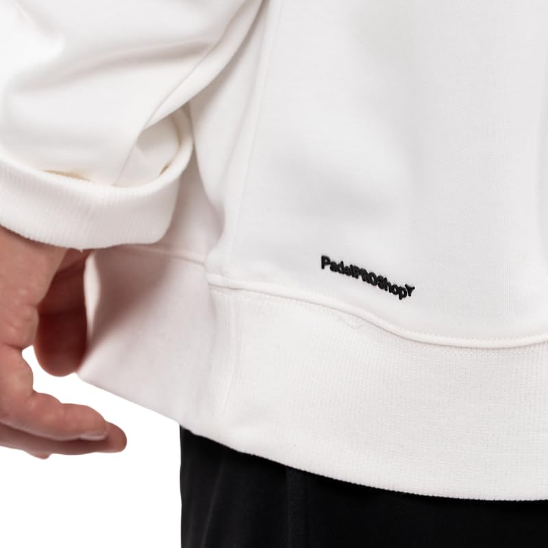 Padel Pro Shop Sudadera de Algodón Orgánico Blanco con Relieve 2025, Capucha y Bolsillo