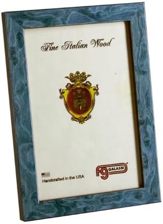 Galassi Thin Burl Wood Frame in Blue - Made in Italy (4" X 6")