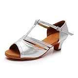 Hemlock Women Ballroom Dance Shoes Low Heels Peep Toe Latin Shoes Sequins Dancing Sandals Stiletto Prom Shoes