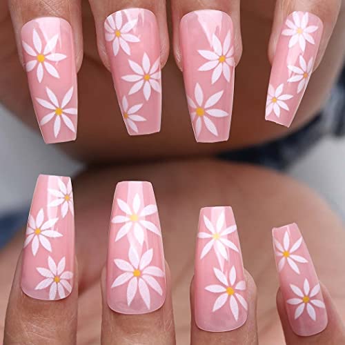 Ellxen Set di 24 adesivi per unghie finte medie e