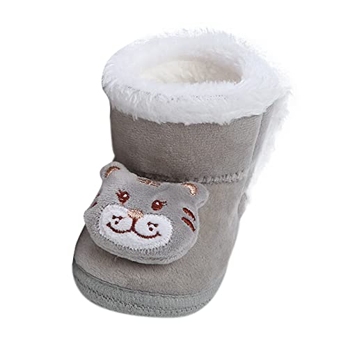 Baby Crib Boots Toddler Fleece Lined Shoes Warm Winter Mid Calf Soft Sole Thicken Cartoon Baby Christmas Shoes