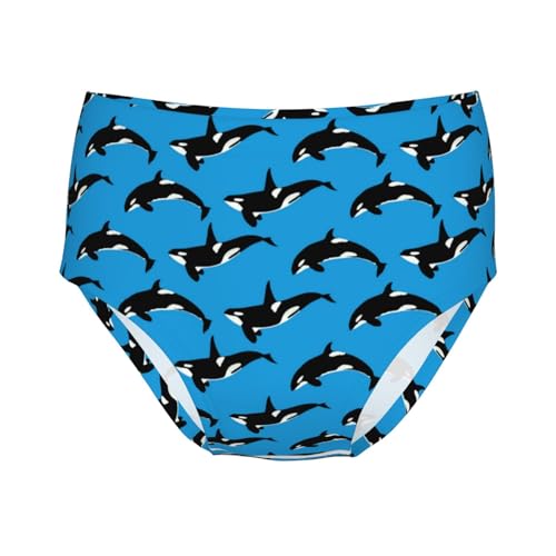 Blue Killer Whale Orca Girls' Underwear Soft Cotton Little Girls Panties Comfort Briefs