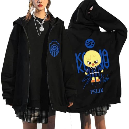 NCTCITY Sudaderas con Capucha y Cremallera Stray Kids Karma Impreso Y2K E-Girl Hoodie...