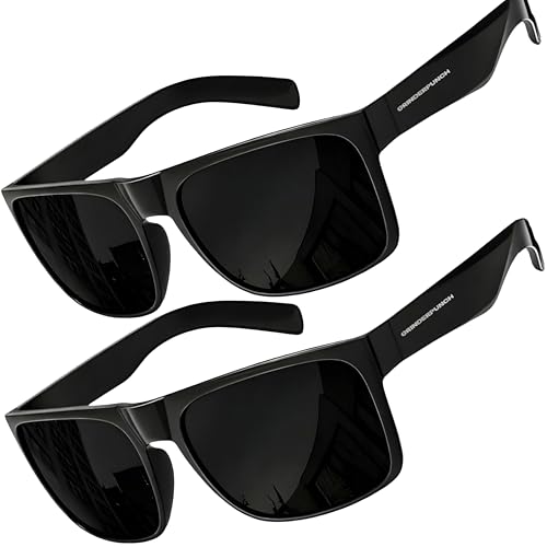 grinderPUNCH Super Dark Polarized Sunglasses Men Women Category 4 Sun Glasses Black Out Shades UV400 Protection