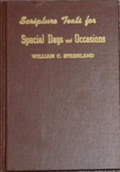 Hardcover Scripture texts for special days and occasions: Helps for holy days and holidays Book