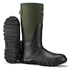 HISEA Upgraded Men's Rain Boots, Waterproof Insulated Neoprene Rubber Boots with Steel Shank, Durable Anti-Slip Outdoor Work Boots for Hunting Gardening Farming Fishing Mud Working, Adjustable Calf