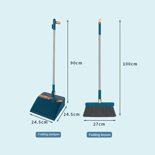 Miniatura 7 de Juego de escoba y recogedor para el hogar, escoba y recogedor, escobas, escoba gruesa y suave, juego de escoba de plástico plegable y recogedor,
