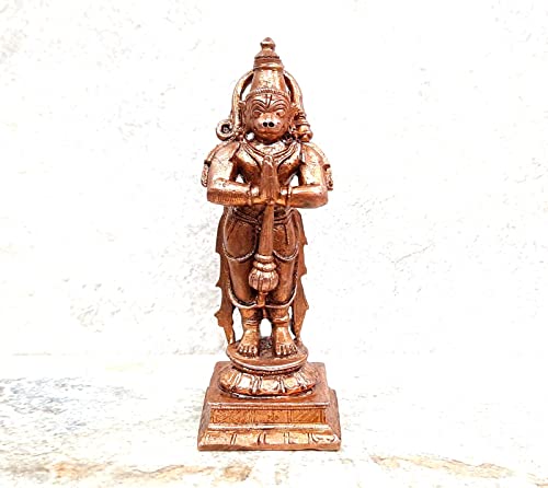 Image of Copper Idols, 10.5 cm, Copper Handmade Hanuman 243grams, Patina Antique Finish, Pack of 1 Piece