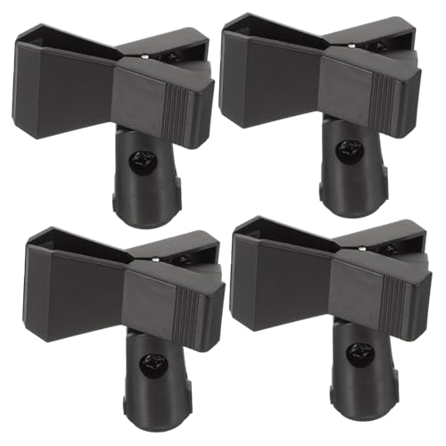 Toddmomy Microphone Clamp Holder 4 Pack Abs Metal Construction Home Studio Stage Use