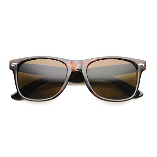 zeroUV Classic Eyewear 80's Retro Large Horn Rimmed Style Sunglasses (Tortoise/Brown) - Main Image
