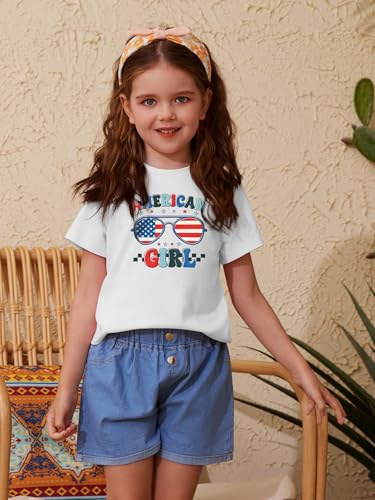 Image of ZDC Girls' Short Sleeve Shirts Kids Crewneck T-Shirts Summer Tops Basic Tees 5-14 Years