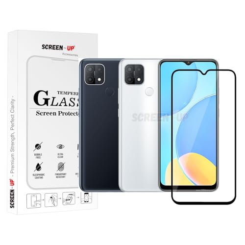 Image of ScreenUp Tempered Glass For Oppo A15s - Ultra Clear, 9H Scratch Resistant, Full Coverage, Easy Install Screen Protector