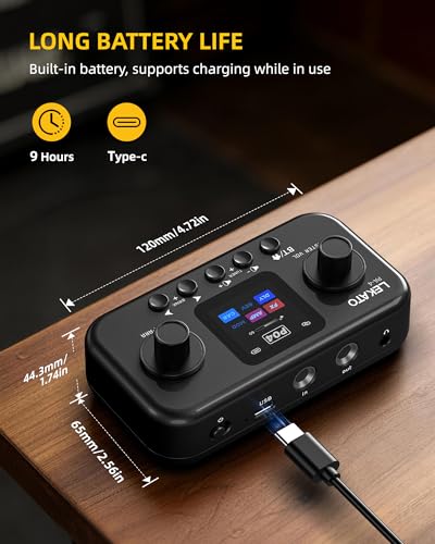 Image of LEKATO Desktop Multi Guitar Effects with 6 Modules, 80 Presets, 20 Amp Modeling & IR Loading, Guitar Effects Processor with Tuning & Bank Modes, OTG USB Audio Interface for Practice Recording