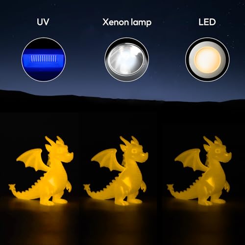 Image of AMOLEN Glow in the Dark Filament Multicolor, Silk Daily Glow Dark Filament Silk Yellow, Best with UV Lamps, 1.75mm PLA Filament, Dimensional Accuracy + /- 0.02 mm, 1kg