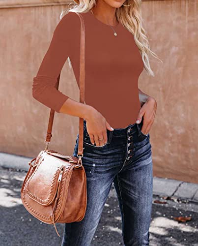 REVETRO Women's Long Sleeve Shirts Fall Crewneck Tshirt Slim Fit Basic Tee Shirt Y2k Going Out Tops…3