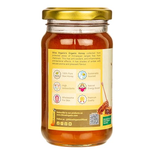 Image of Shiva Organic Raw Organic Certified Honey 250g | 100% Pure NMR Tested | Raw and Unprocessed