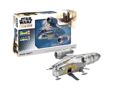 Revell Modellbausatz Razor Crest - Ehemaliges Patrouillenschiff des Mandalorianers Din Djarin - Flexibler Bausatz mit wählbaren Türpositionen - Detailliertes Cockpit mit Pilotenfigur