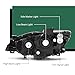LQI Projector Headlights Assembly Left and Right Side Compatible with Mazda CX-5 2013-2016 KJ0151031C, KJ0151041C, MA2518146, MA2519146 Clear Lens Black Housing Amber Reflector