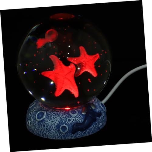 Yardenfun Crystal Ball Lamp LED Night Light for Home Decor Cute Design with Base Powered Table Decoration for Bedside Desk Dining Table