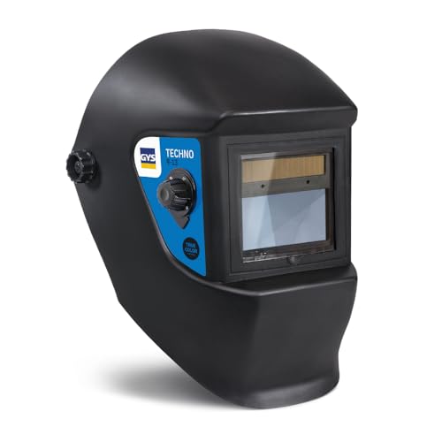 GYS, Masque de Soudage LCD TECHNO 9/13 True Color, Teinte 3/913, Champ de Vision 92x42mm, Assombrissement Auto 0,60ms, Classe Optique 1/1/1/2, pour MMA, TIG, MIG/MAG