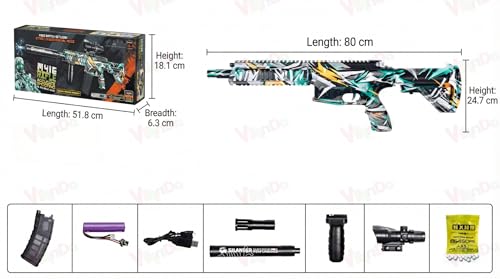 Image of VikriDA Automatic & Manual (Dual Mode) Electric M416 Small Balls Blaster Gun with Small Balls, Battery Gun with Automatic Fast Fire Rate for Adults - M416 Rifle Shooting