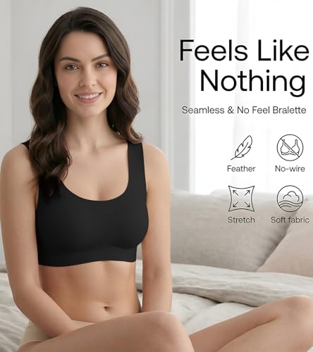 Image of DClub Comfort Revolution Seamless Bra Easy lite Full-Coverage Wireless Everyday Bra with CloudSoft Comfort with Removable Pad.