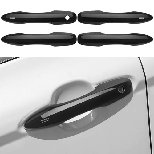 Bercicci Car Door Handle Cover Protector Compatible with Toyota 2018-2026 Camry & 2019-2026 Corolla & 2022-2026 Corolla Cross & 2016-2022 Prius & 2020-2024 Venza Accessories Glossy Black ABS Material