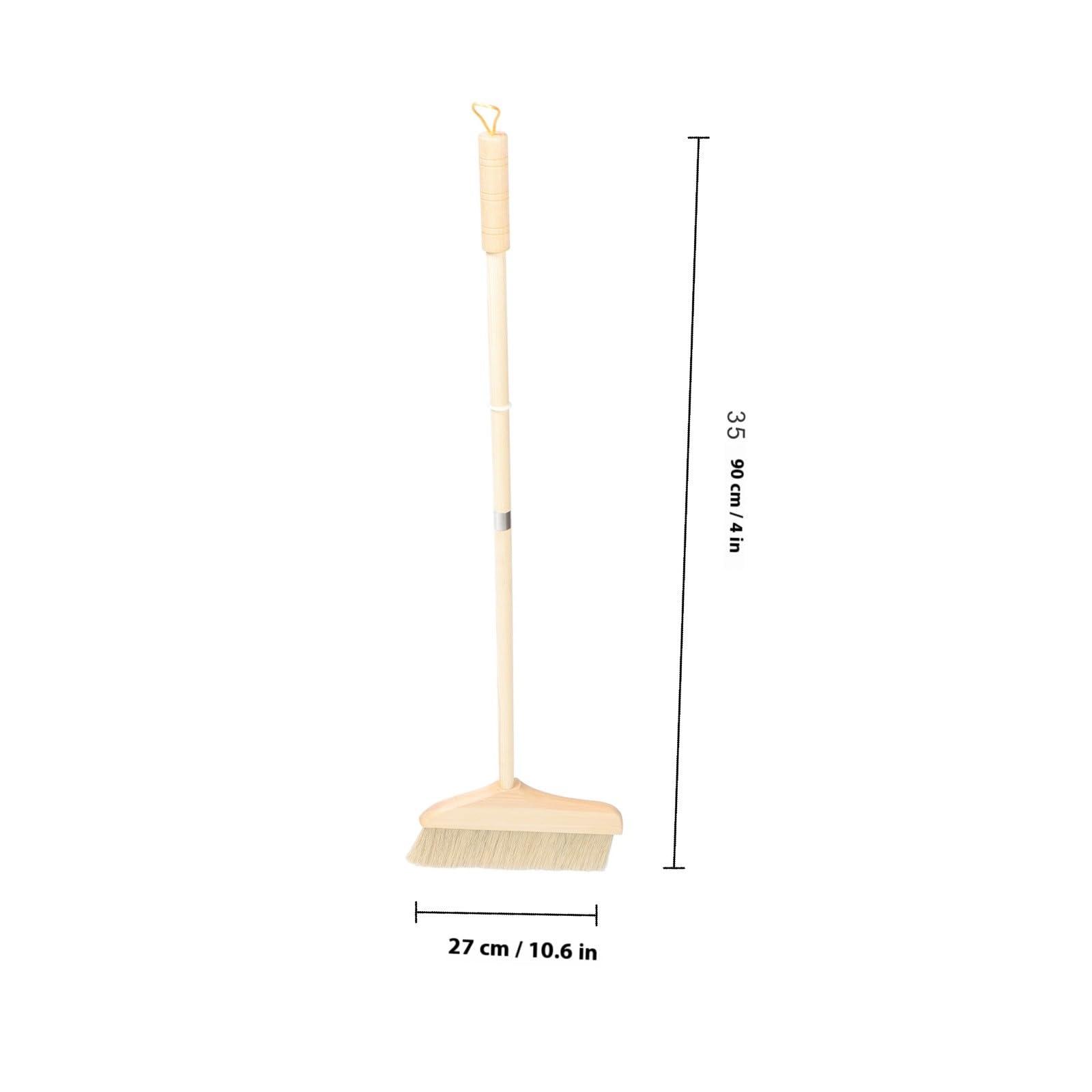 Escoba de Mango Largo de Madera Cerdas Suaves para Limpieza de Alfombras y Pisos en Interiores, Adecuado para Barrer Alta Durabilidad