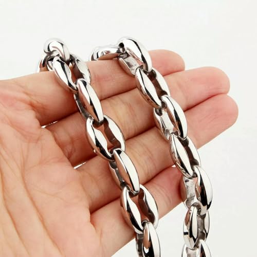 Huge Stainless Steel Coffee Beans Chain Necklace 22