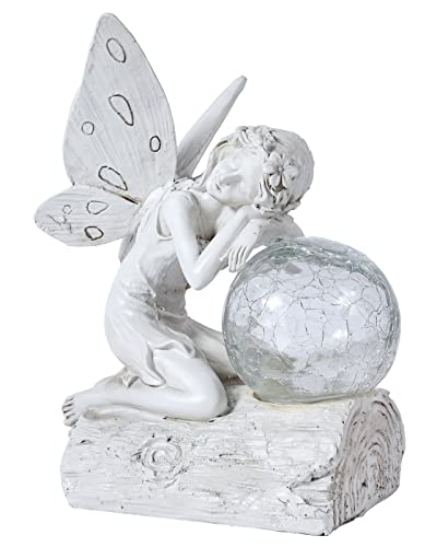 Invvni Garden Fairy Statue, Outdoor Yard Decor With Solar Powered Lights, Angel Statues & Sculptures With Crackle Glass Globe For Lawn Patio Garden Decorations #TOP6
