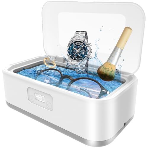 Limpiador Ultrasonidos Olubfdh,800 ml Ultrasonidos Limpieza,49000 HZ Limpiador Ultrasónico Joyas con 5 Modos de Tiempo para Relojes,Joyas,Joyas,Anillos,Relojes,Gafas,Dentaduras Postizas