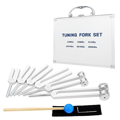 DRELD DNA Repair Tuning Fork Set of 6-128, 256, 512, 1024, 2048, 4096HZ Tuner for Healing Musical Instruments