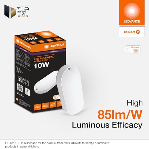 Image of LEDVANCE Osram Bulkhead Light 10W | Outdoor Wall Lights | Terrace Lights | Led Lights for Wall | Outdoor Light for Home, Garden, Porches & Bathrooms | Cool White - Pack of 4